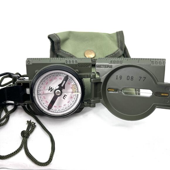 Cammenga Model 3H Tritium Lensatic Compass & Pouch Olive - US Military - Picture 1 of 8
